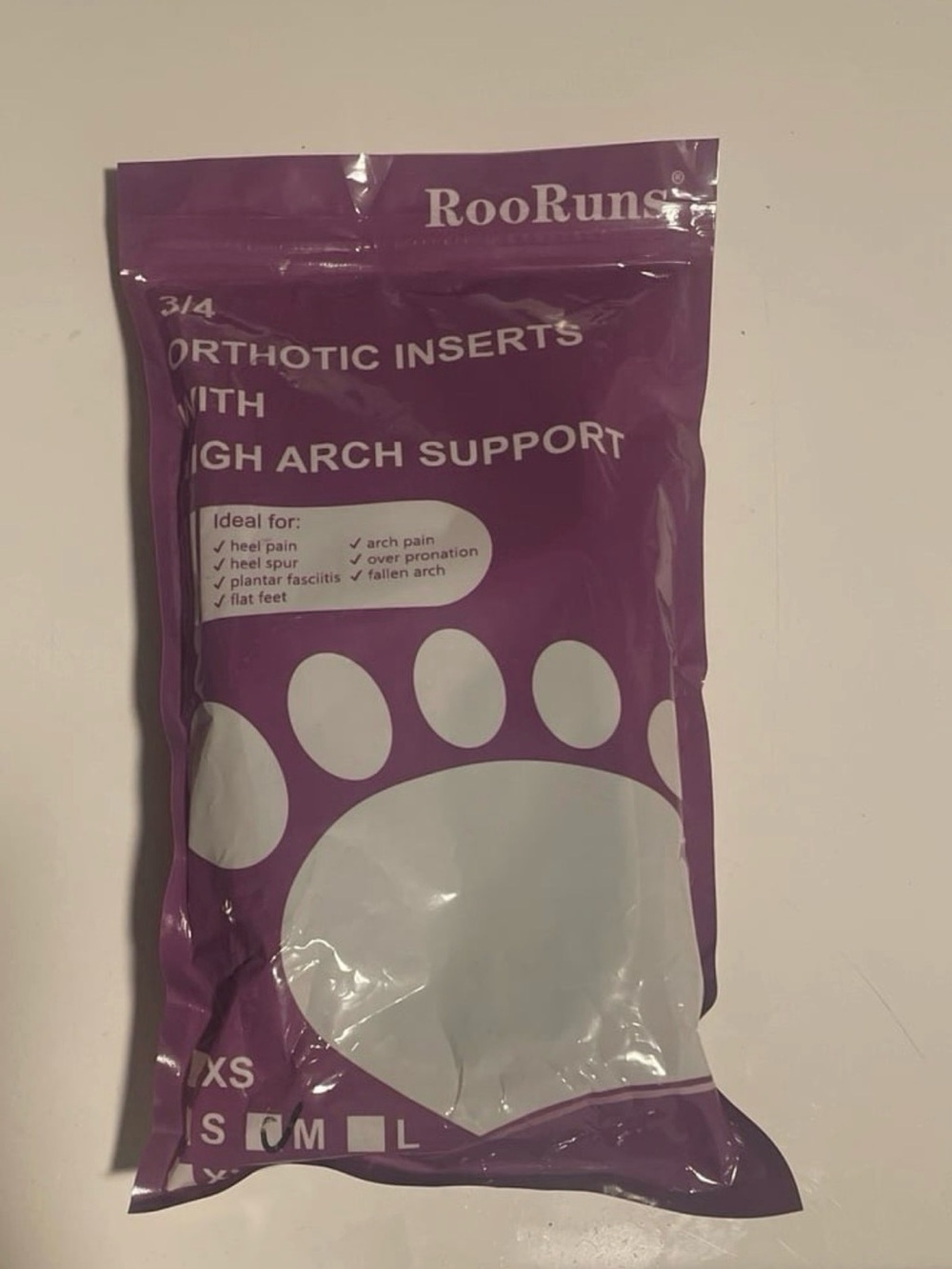 RooRuns Orthotic Inserts - size Medium New In sealed package